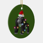 Gorilla met Petten kerst Keramisch Ornament (Rechts)