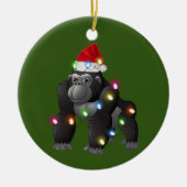 Gorilla met Petten kerst Keramisch Ornament (Voorkant)