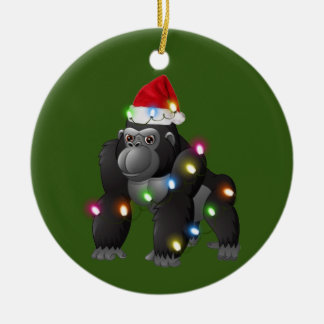 Gorilla met Petten kerst Keramisch Ornament