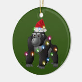 Gorilla met Petten kerst Keramisch Ornament (Links)