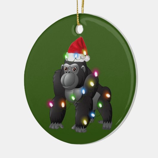 Gorilla met Petten kerst Keramisch Ornament (Links)