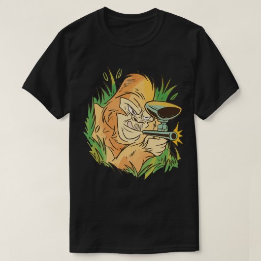 Gorilla met Pistool van Paintball Funny Animal T-shirt (Design voorkant)