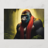 Gorilla met sjaal in het oerwoud briefkaart (Voorkant)