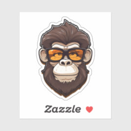 Gorilla met zonnebril clip art sticker