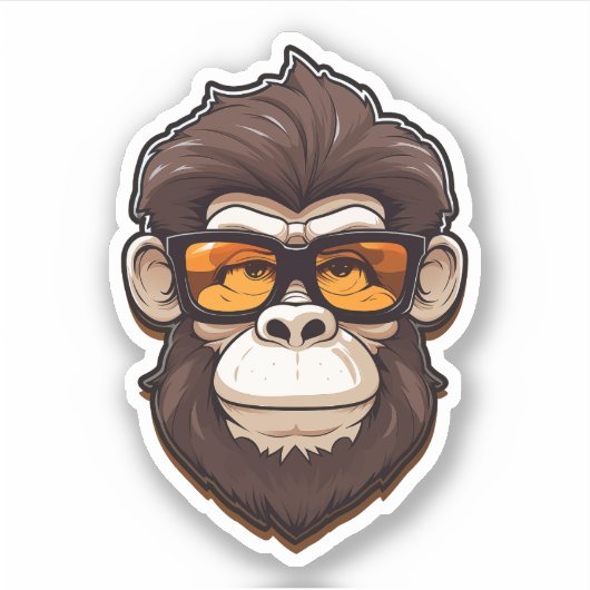 Gorilla met zonnebril clip art sticker (Voorkant)