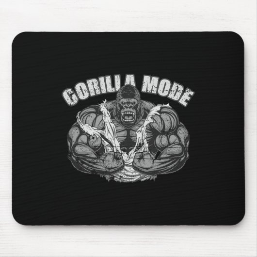 Gorilla Mode Gym Ape Fitness Coach Swole Monkey  Muismat (Voorkant)