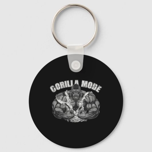 Gorilla Mode Gym Ape Fitness Coach Swole Monkey  Sleutelhanger (Voorkant)