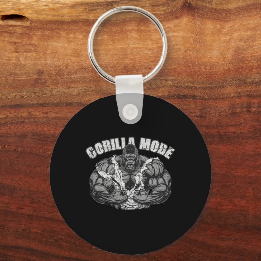 Gorilla Mode Gym Ape Fitness Coach Swole Monkey  Sleutelhanger (Voorkant)
