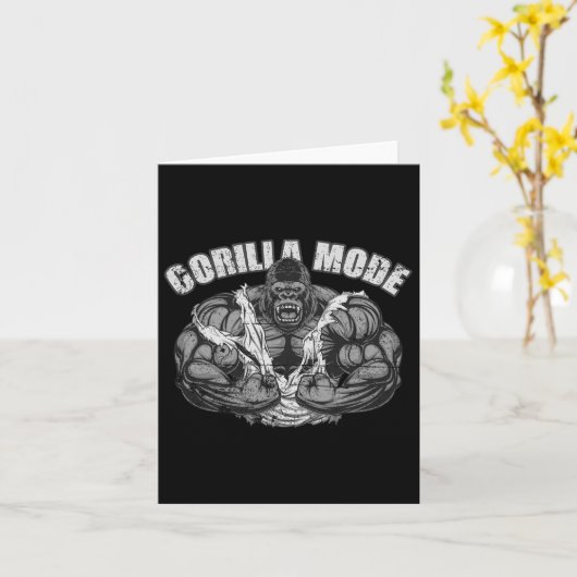 Gorilla Mode Gym Ape Fitness Coach Zwolle Monkey Kaart (Gele Bloem)