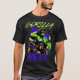 Gorilla Mode Motivatie Bodybuilding Beast Gym Werk T-shirt