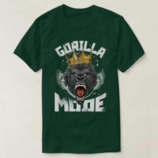 Gorilla Mode Motivation Beast Workout King Fitnes T-shirt (Design voorkant)