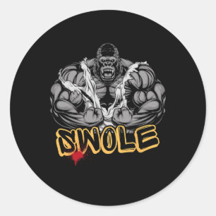 Gorilla Mode Sterke Krachttraining Workout Spier Z Ronde Sticker