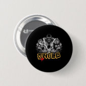 Gorilla Mode Strong Bodybuilding Workout Muscle Sw Ronde Button 5,7 Cm (Voorkant /achterkant)