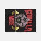 Gorilla Mode Weightlifting Gym Bodybuilding Workou Fleece Deken (Voorkant (Horizontaal))