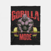 Gorilla Mode Weightlifting Gym Bodybuilding Workou Fleece Deken (Voorkant)