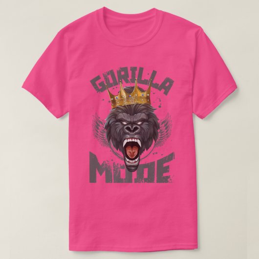 Gorilla ModeWorkout Crown Fitness Gym Motivatie B T-shirt (Design voorkant)