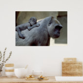 Gorilla Moeder en Baby Poster (Keuken)