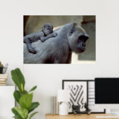 Gorilla Moeder en Baby Poster (Thuiskantoor)
