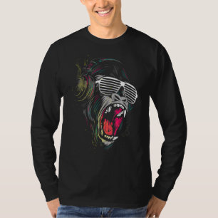 Gorilla Monkey Ape Hoofdtelefoon T-shirt