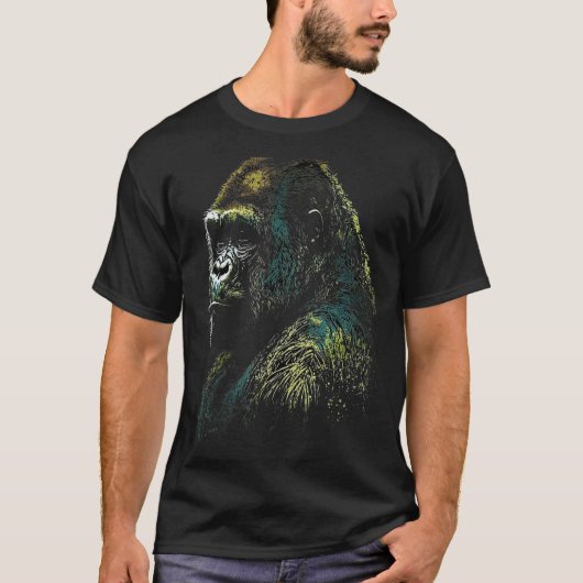 Gorilla Monkey Art Animal T-shirt (Voorkant)