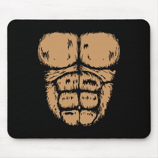 Gorilla Monkey Belly Borst Kostuum Diy Halloween Muismat (Voorkant)