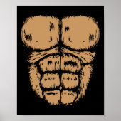 Gorilla Monkey Belly Borst Kostuum Diy Halloween Poster (Voorkant)