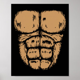 Gorilla Monkey Belly Borst Kostuum Diy Halloween Poster