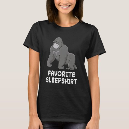Gorilla Monkey Gorillas Nap Sleeping Sleep Pajama T-shirt (Voorkant)
