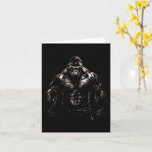 Gorilla Monkey Gym Draag Bodybuilding Workout Moti Kaart (Gele Bloem)