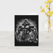 Gorilla Monkey Gym Draag Bodybuilding Workout Moti Kaart (Gele Bloem)