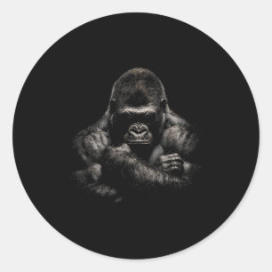 Gorilla Monkey Gym Draag Bodybuilding Workout Moti Ronde Sticker