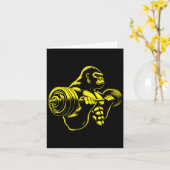 Gorilla Monkey Gym Gewichtheffen Bodybuilding Werk Kaart (Gele Bloem)
