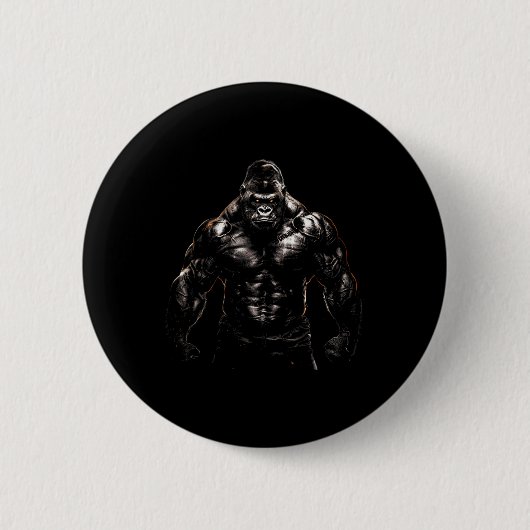 Gorilla Monkey Gym Kleding Bodybuilding Workout Mo Ronde Button 5,7 Cm (Voorkant)