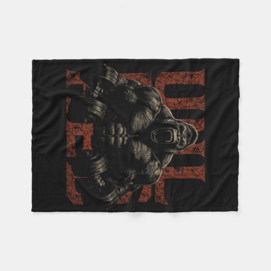 Gorilla Monkey Gym Wear Bodybuilding Workout Motiv Fleece Deken (Voorkant (Horizontaal))