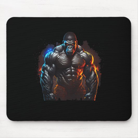Gorilla Monkey Gym Wear Bodybuilding Workout Motiv Muismat (Voorkant)