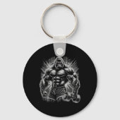 Gorilla Monkey Gym Wear Bodybuilding Workout Motiv Sleutelhanger (Voorkant)