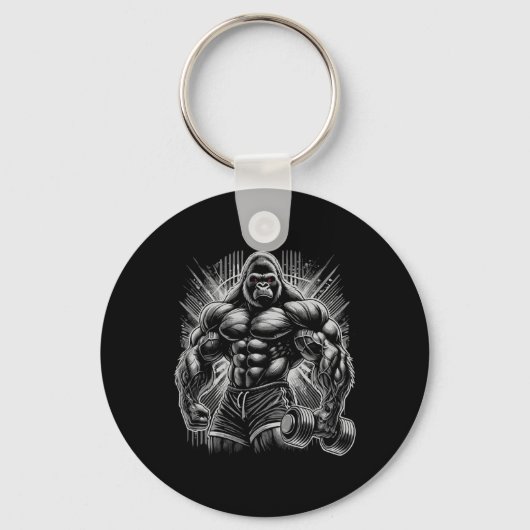 Gorilla Monkey Gym Wear Bodybuilding Workout Motiv Sleutelhanger (Voorkant)