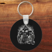 Gorilla Monkey Gym Wear Bodybuilding Workout Motiv Sleutelhanger (Voorkant)