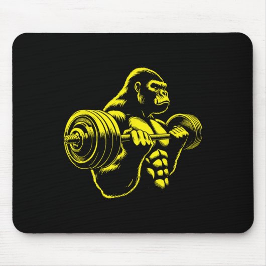 Gorilla Monkey Gym Weight Lifting Bodybuilding Wor Muismat (Voorkant)