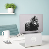 Gorilla Monkey Illustration Oerwoud safari animals Sticker (Laptop op bureau)