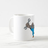 Gorilla monteur met sleutel koffiemok (Voorkant links)