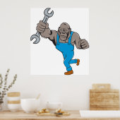 Gorilla monteur met sleutel poster (Keuken)