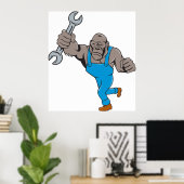 Gorilla monteur met sleutel poster (Thuiskantoor)