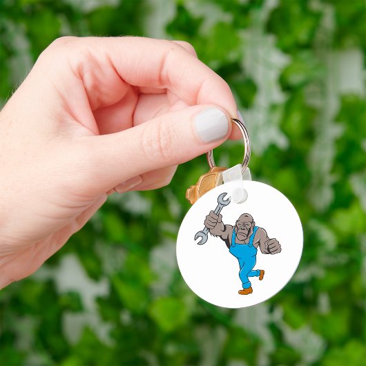 Gorilla monteur met sleutel sleutelhanger
