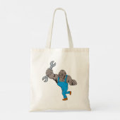 Gorilla monteur met sleutel tote bag (Achterkant)