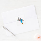 Gorilla monteur met sleutel vierkante sticker