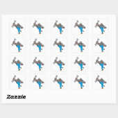 Gorilla monteur met sleutel vierkante sticker (Vel)