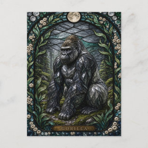 Gorilla Mosbosh Glas-in-lood Kunst Briefkaart