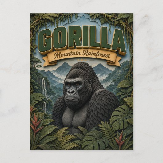 Gorilla Mountain Rainforest POPCUT Briefkaart (Voorkant)
