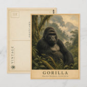 Gorilla Mountain Regenwoud VINTAGE Briefkaart (Voorkant / Achterkant)